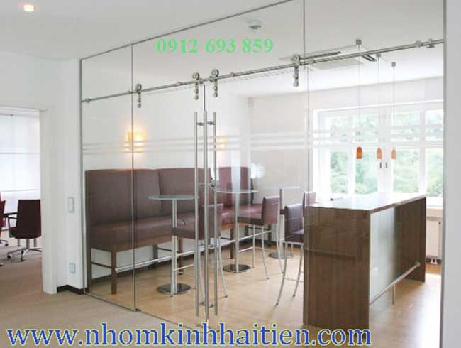 Cửa kính cường lực lùa 2 cánh