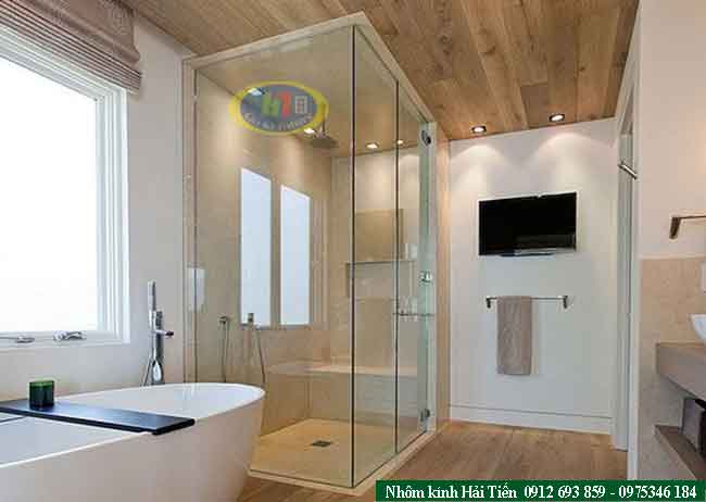 Mẫu phòng tắm kính vuông góc đẹp
