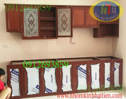 Tủ nhôm kính, tủ bếp nhôm vân gỗ tại Hoàng Quốc Việt HN giá rẻ